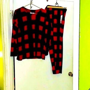 🆕 Sonoma Goods For Life Red Sleep Pants Set Size XL